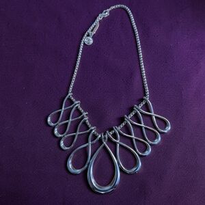 Erica Lyons Silver Teardrop Bib Necklace